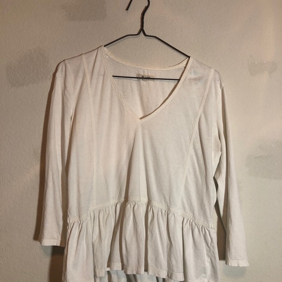 Madewell Peplum Blouse, white flowy top EUC - Picture 3 of 10